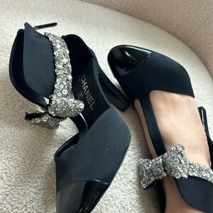 Chanel heels with bows